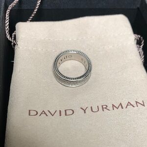 David Yurman Sterling Silver Pave Band Ring - Silver